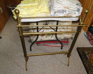 Brass quilt rack