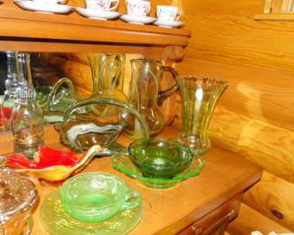 Mercury glass and other fun colorful glassware