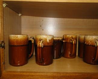 Hall brown dipped mugs