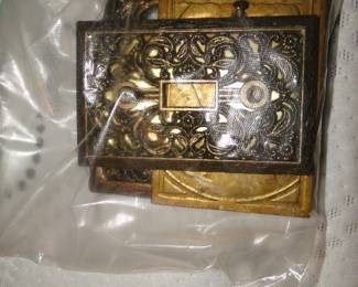 Vintage brass light switch plates