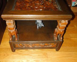 Beautiful handcarved wooden side table