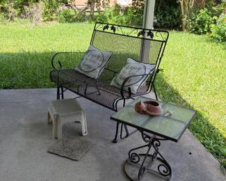 Outdoor glider and table