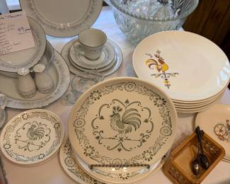 Noritake China (49 pieces) and Misc. Rooster dishes