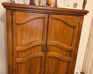 Religious items and dresser 