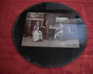 1898 Ullman Mfg. Co Chromolithograph Print Under Round Glass Frame