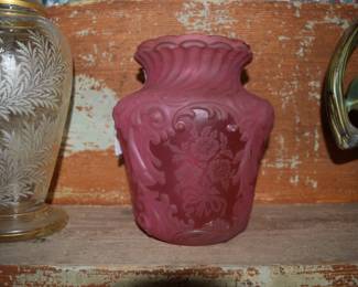 Beautiful Fenton Cranberry Glass Shade