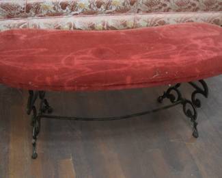 Antique/Vintage Stool on Ornate Metal Base