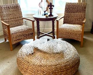 ***PRESALE - PIER ONE Woven Rattan Ottoman/ coffee table /seat**- $140**