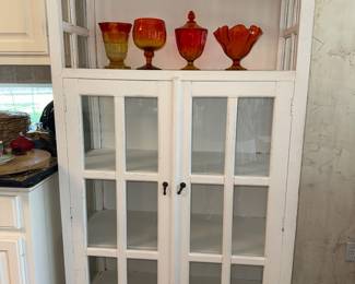 **PRESALE ** Vintage cottage white cabinet with top shelf $300.00