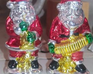 Mercury glass Santa  ornamrnts