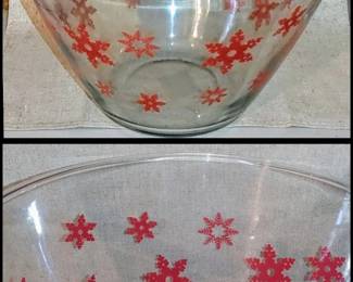 Anchor Hocking red snowflake Bowl