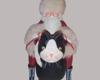 RARE 2005 Fiddlestix Penny Lane Santa Riding on A Cat on Wheels 