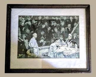 Vintage Lithograph print The Agnew Clinic 1889 