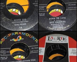 45 records Elvis Presley Hound Dog born to lose Ray Charles I Can't Stop Loving You Ray Charles