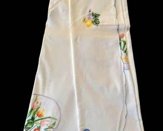 French Country embroidery Easter tablecloth 