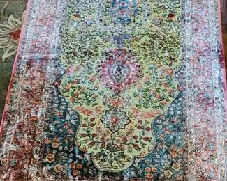 Tree of Life"rug  Persian or Turkish Hereke silk prayer rug designs with a central vase and floral motifs)prayer rug woven silk  