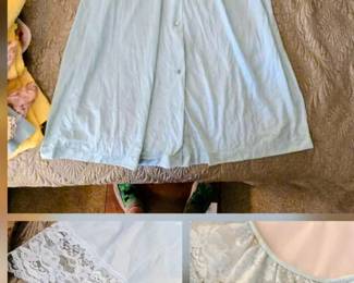 Vintage blue button up short nightgown