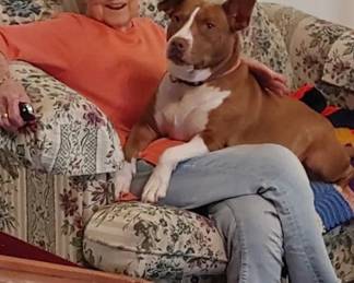 Here's a picture of Janice Bennett with Precious @ another sale years ago. Come to Janice's shopping extravaganza estate sale! It's gonna be fun! Just like she would want it too be💗
