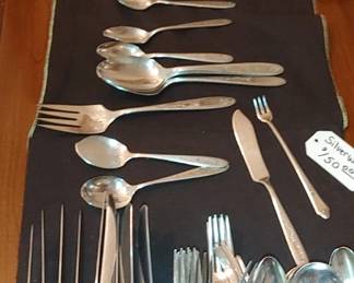 Beautiful silver plate flatware set with monogram B