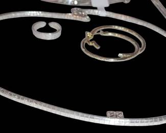 Beautiful sterling silver Omega necklace and sterling silver earrings
