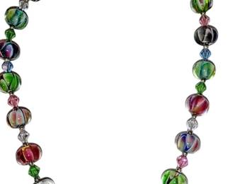 Beautiful murano glass beads sterling silver clasp