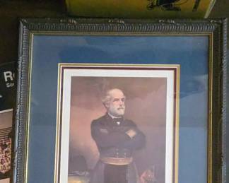 General R E Lee lithograph framed print