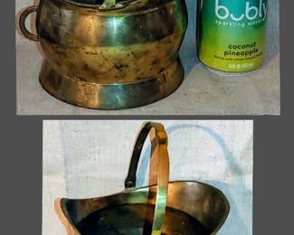 Brass fireplace skullet