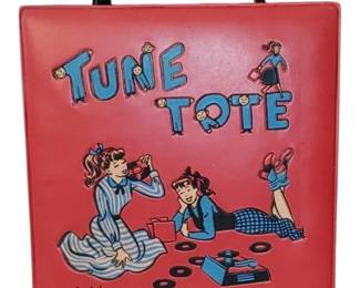 1950's Tune Tote with records
