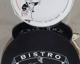 Two complete sets of Bistro plates in original boxes