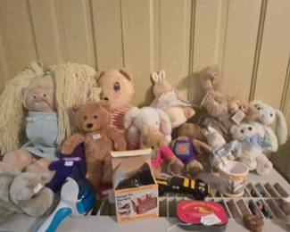 Cabbage Patch dolls and stuffed animals