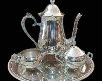 Silver plate tea service