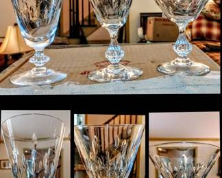 Vintage Duncan & Miller Willow Hand Blown Leaf Cut glasses