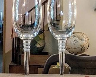 Pair Miller Rogaska Crystal Flutes