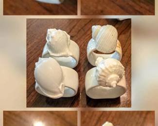 Porcelain Sea Shell napkin rings
