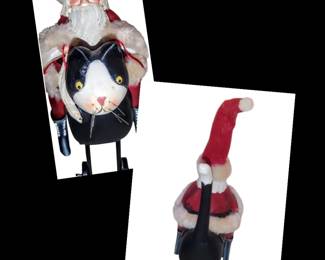 RARE 2005 Fiddlestix Penny Lane Santa Riding on A Cat on Wheels 