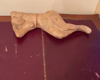 Abstract Terracotta Reclining Female Nude Sculpture by Charlotte Sorkine Noshpitz