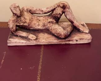 Abstract Reclining Figure Ceramic Sculpture by Charlotte Sorkine Noshpitz
