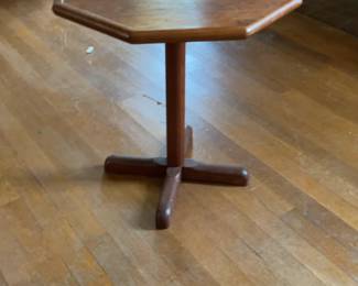 Vintage Octagonal Teak C-Table Side Table