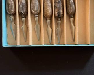 Vintage Sterling Silver Corn Cob Holders - Set of 6