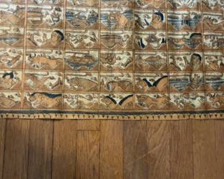 Vintage Hand-Painted Balinese Palintangan Astrology Calendar Tapestry