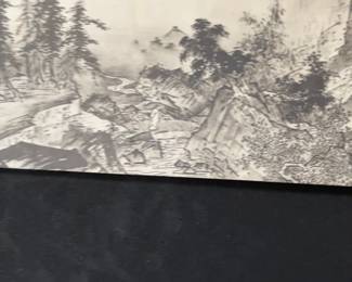 Vintage Japanese replica scroll of the "Landscape of the Four Seasons" by Sesshū Tōyō