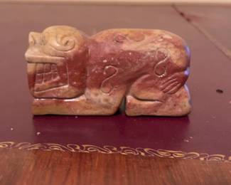 Hand-Carved Stone Jaguar Figurine