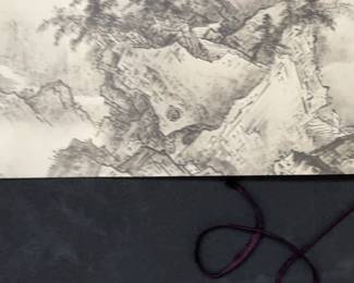 Vintage Japanese replica scroll of the "Landscape of the Four Seasons" by Sesshū Tōyō