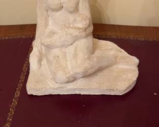 Abstract Figurative Clay Sculpture of a Seated Woman by Charlotte Sorkine Noshpitz