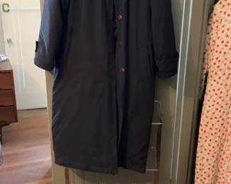 Larry Levine Designs Classic Full-Length Winter Overcoat with Faux Fur Collar