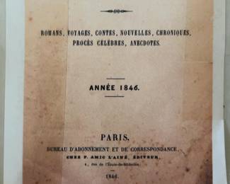 1846 French Feuilletoniste Répertoire de Lectures du Soir