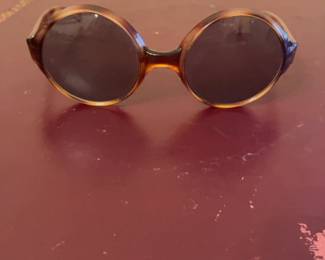 Vintage  Italian Oversized Round Tortoise Shell Sunglasses 