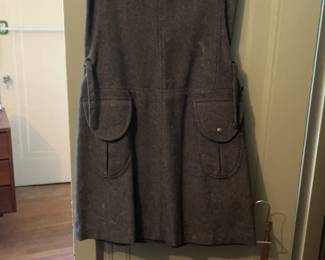 Lord & Taylor Vintage Grey Wool Pinafore Dress