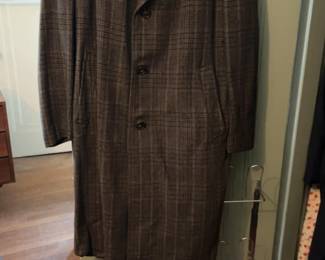 Vintage Plaid Wool Blend Overcoat