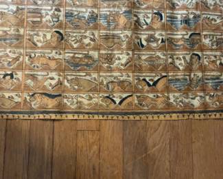 Vintage Hand-Painted Balinese Palintangan Astrology Calendar Tapestry